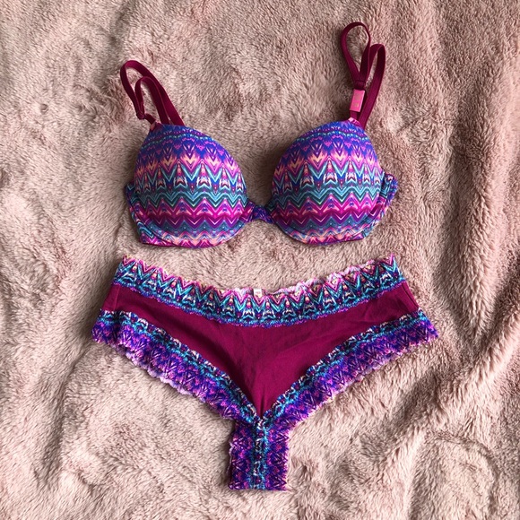 PINK Victoria's Secret Other - PINK Victoria's Secret rainbow aztec bra & panties